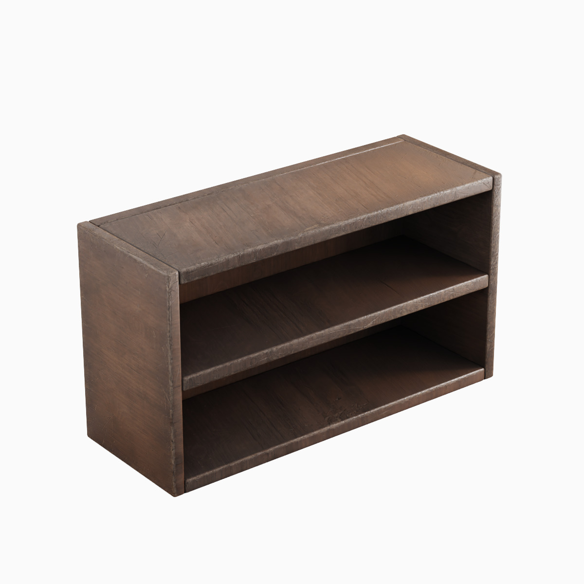 Simple Wooden Bookshelf Set Low-poly 3D model_11