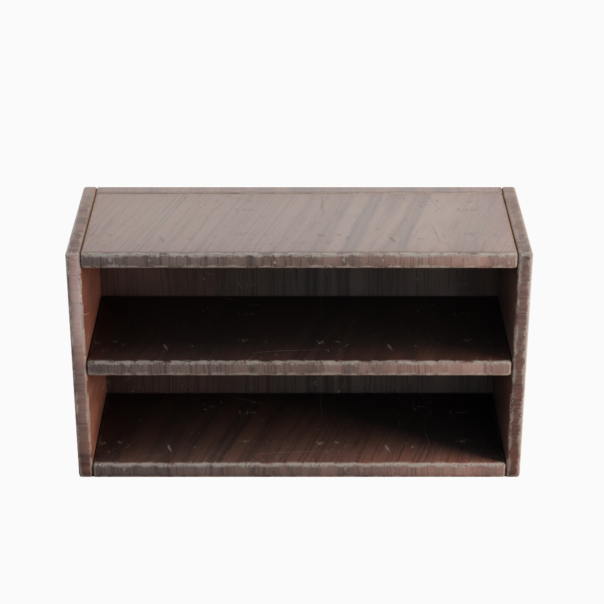 Simple Wooden Bookshelf Set Low-poly 3D model_16