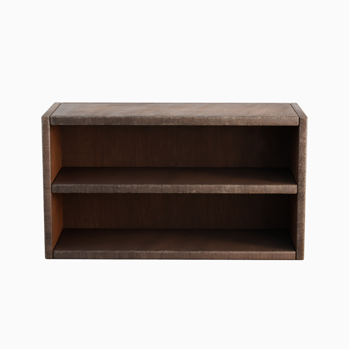 Simple Wooden Bookshelf Set Low-poly 3D model_7