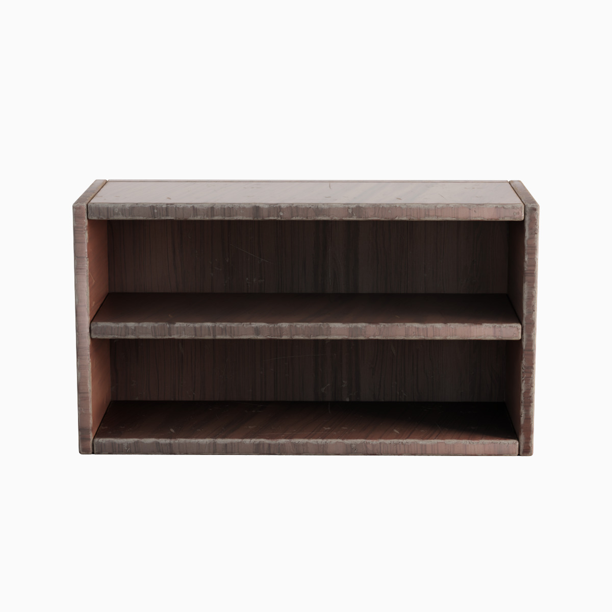 Simple Wooden Bookshelf Set Low-poly 3D model_13