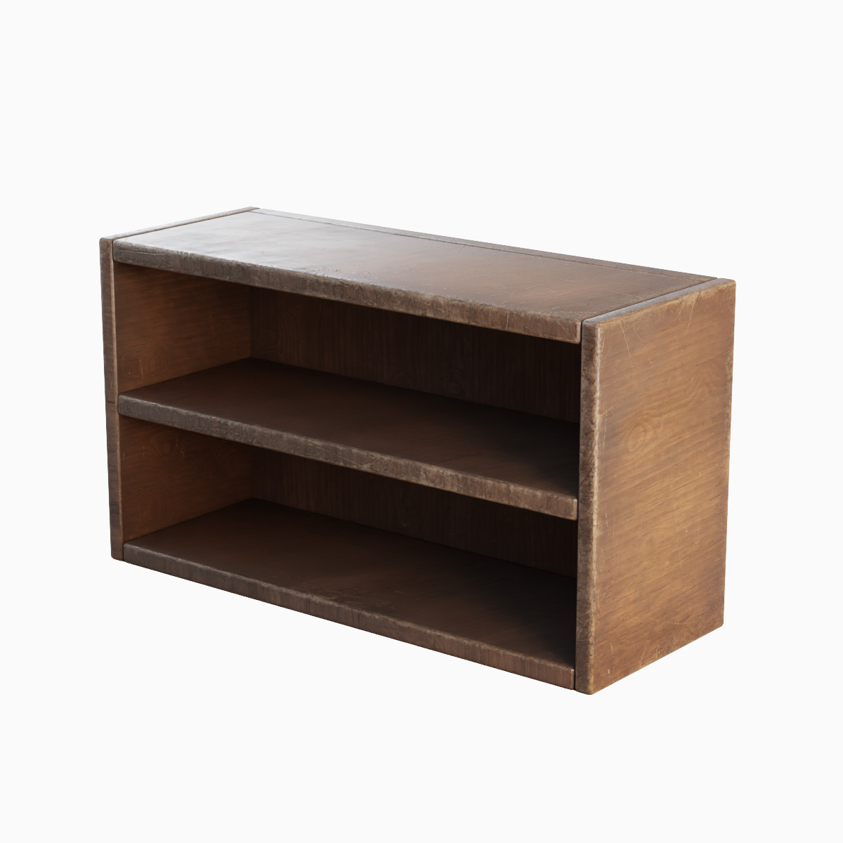 Simple Wooden Bookshelf Set Low-poly 3D model_9