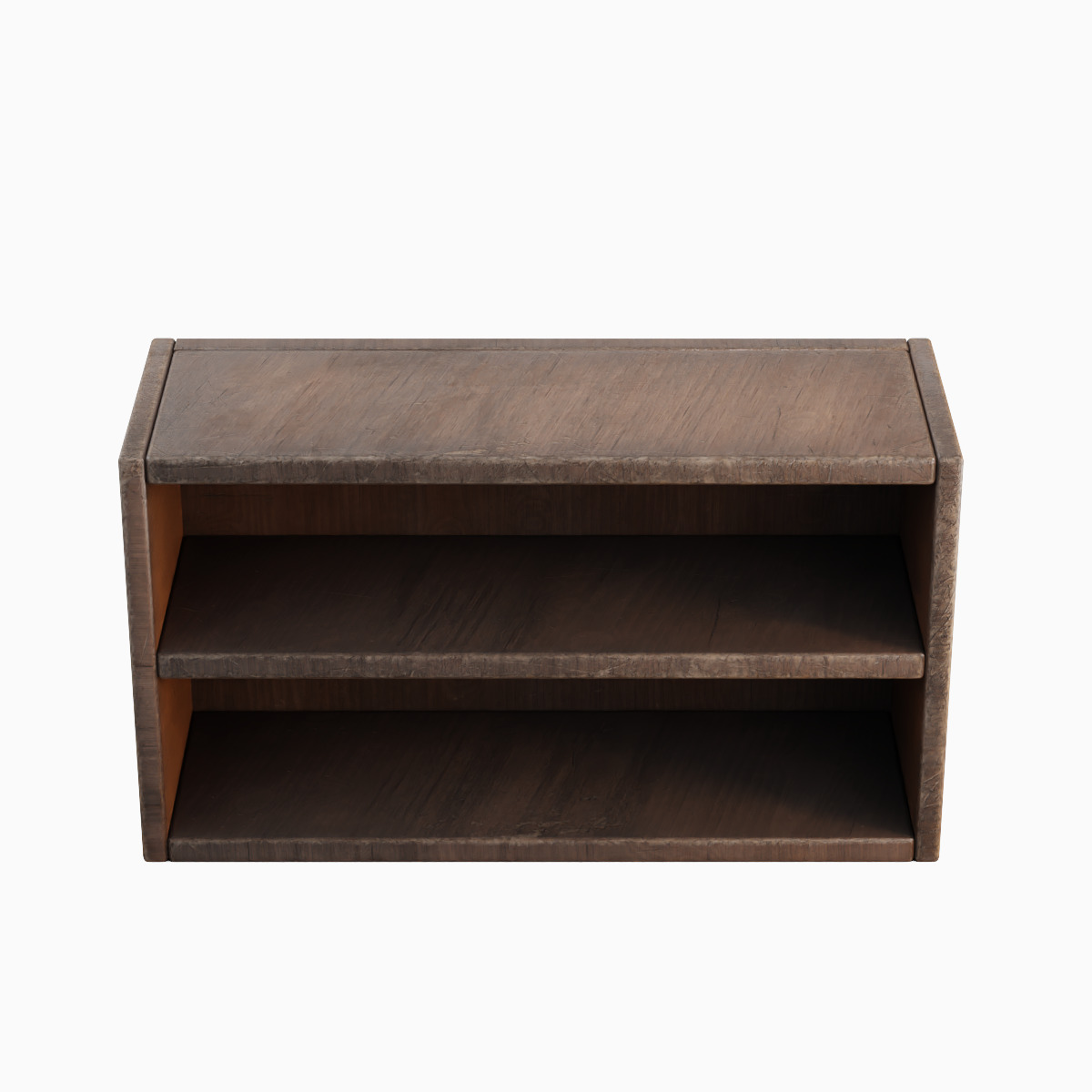 Simple Wooden Bookshelf Set Low-poly 3D model_10