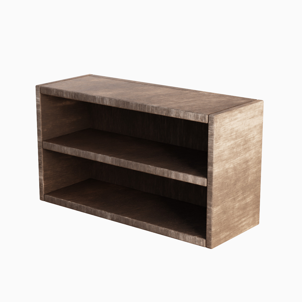 Simple Wooden Bookshelf Set Low-poly 3D model_25
