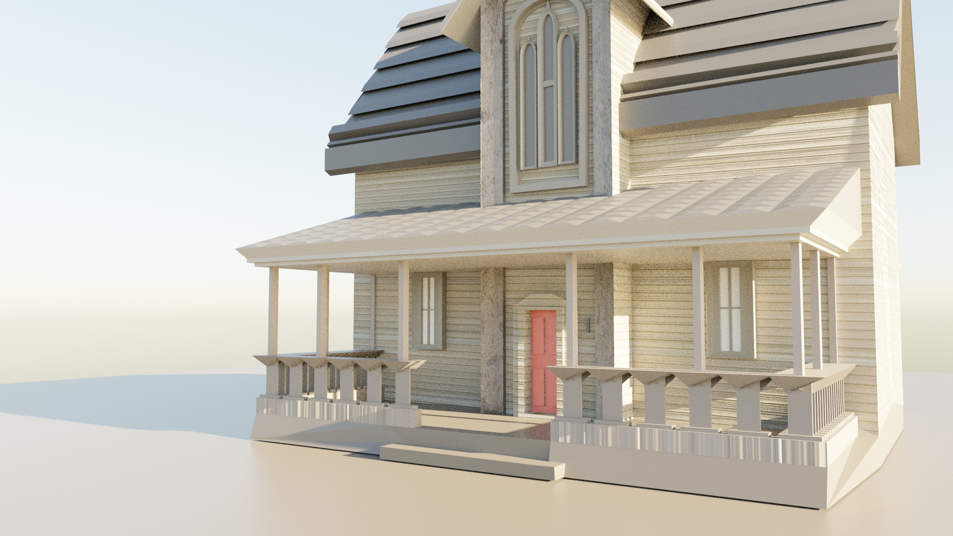 Low-Poly Old House Game Ready Low-poly 3D model_5
