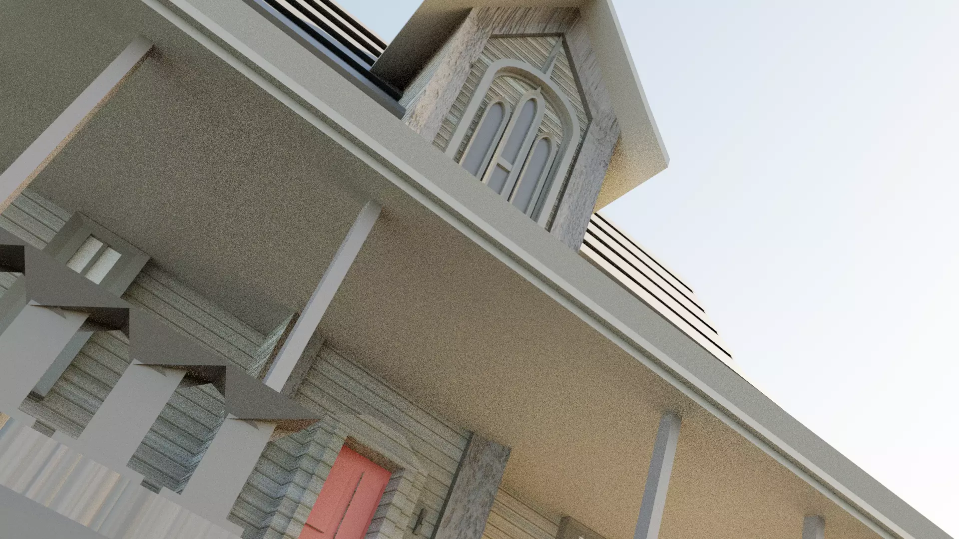 Low-Poly Old House Game Ready Low-poly 3D model_0