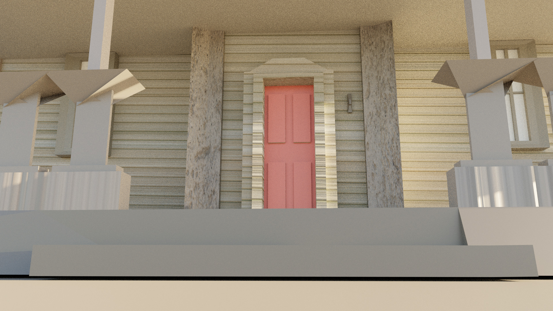 Low-Poly Old House Game Ready Low-poly 3D model_3