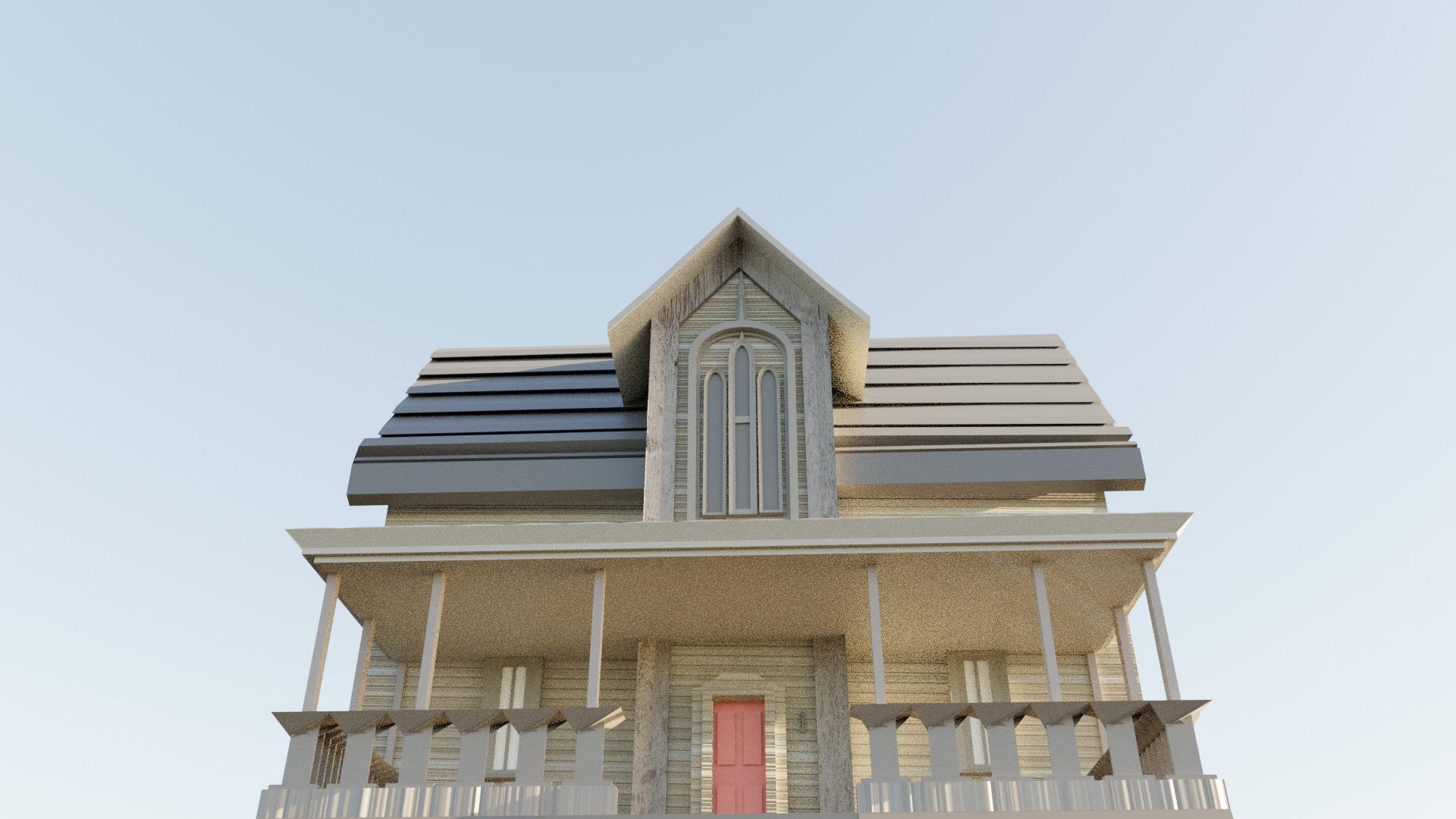 Low-Poly Old House Game Ready Low-poly 3D model_4