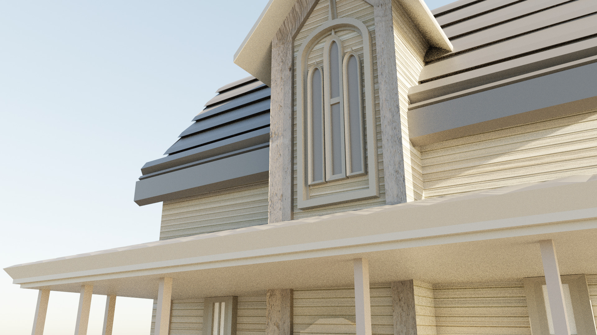 Low-Poly Old House Game Ready Low-poly 3D model_6