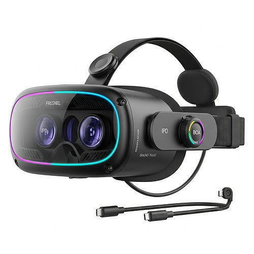 High-Tech Virtual Reality Headset with Built-in Audio and USB-C Low-poly 3D model