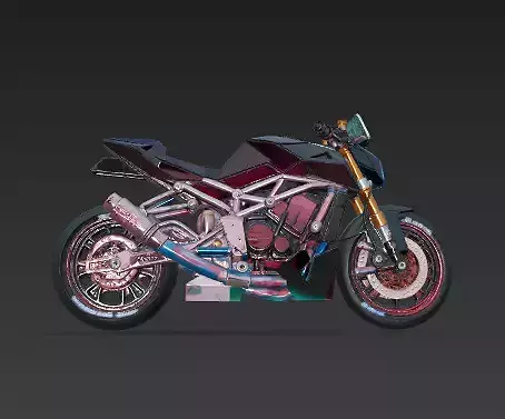 Cyberpunk Superbike - Obsidian Black Futuristic Motorcycle