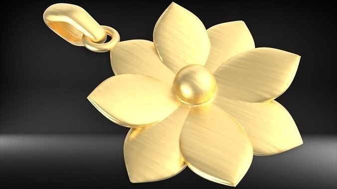 Cute  Flower Pendant Necklace charm Jewelry 3D print model