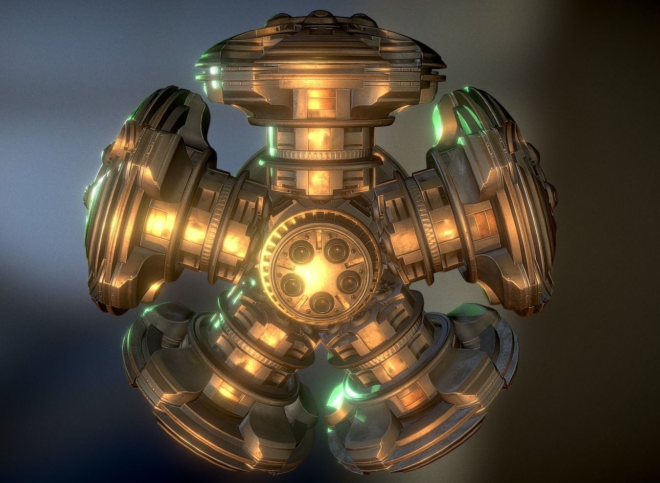 Ufo Pack Low-poly 3D model_7