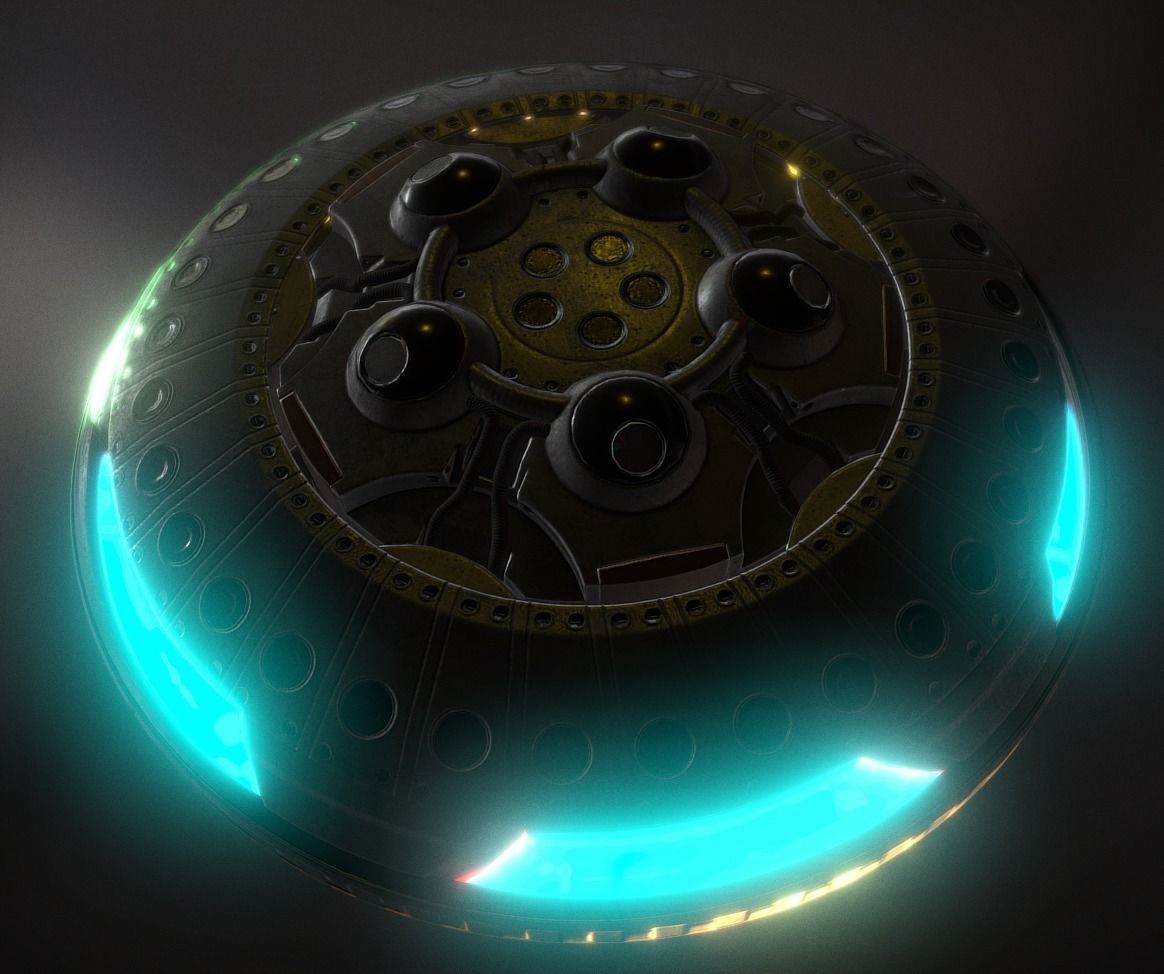 Ufo Pack Low-poly 3D model_9