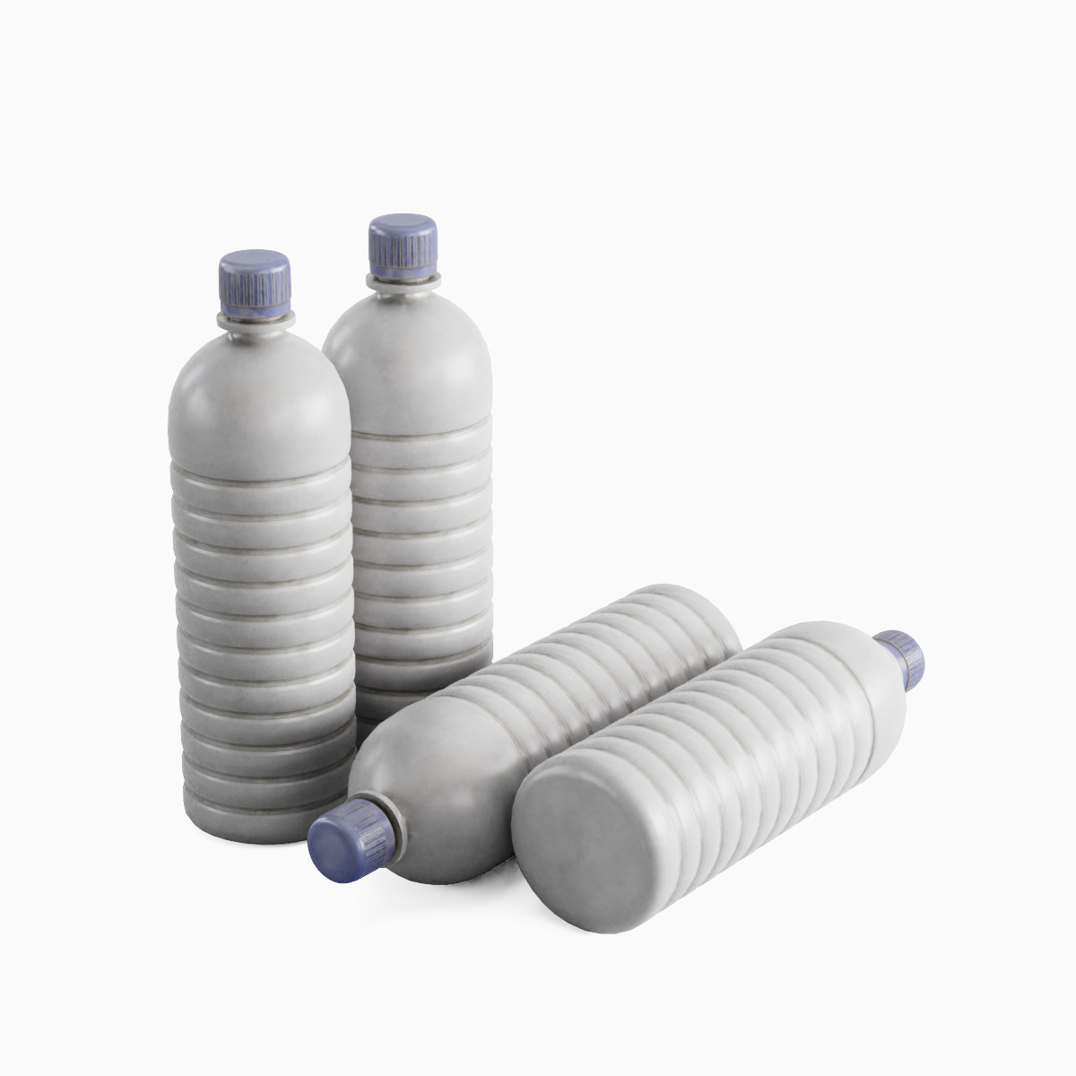 Plastic Bottle Set Low-poly 3D model_5