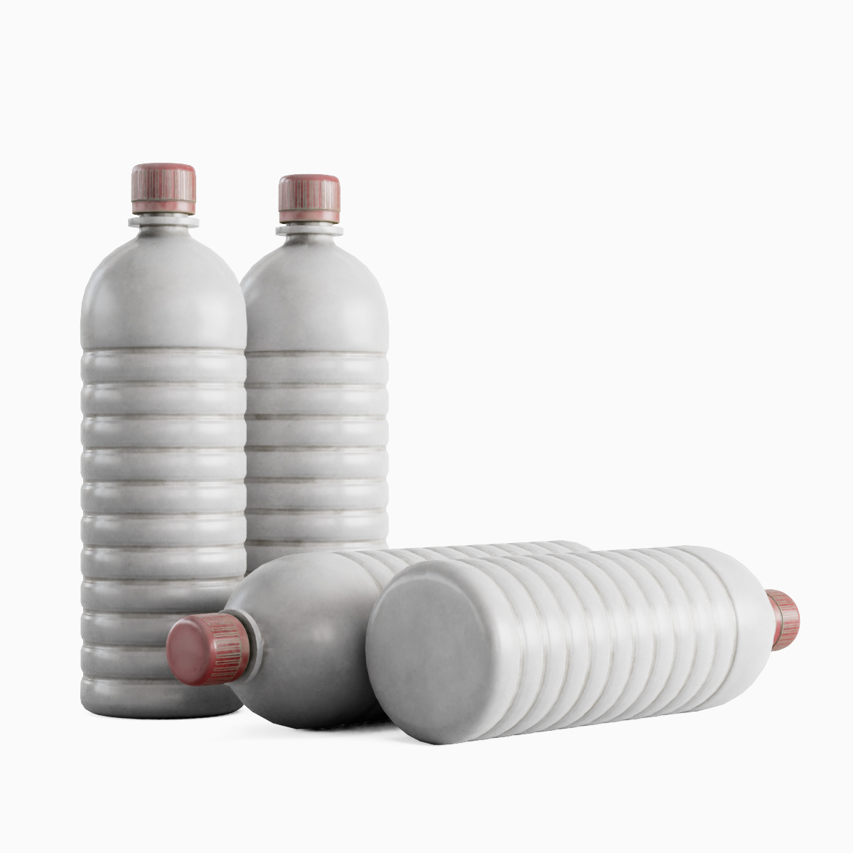 Plastic Bottle Set Low-poly 3D model_19