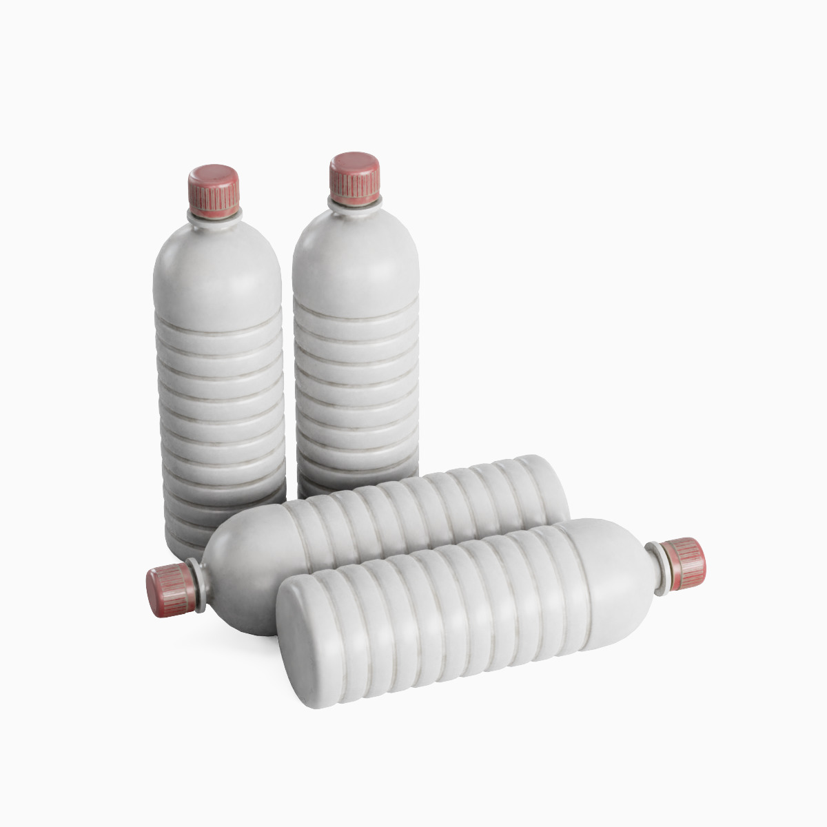 Plastic Bottle Set Low-poly 3D model_24