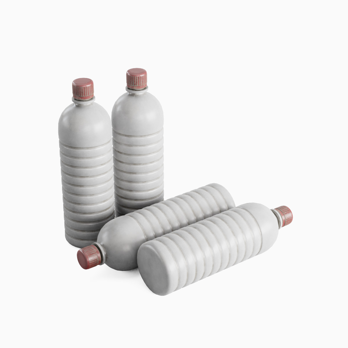 Plastic Bottle Set Low-poly 3D model_22