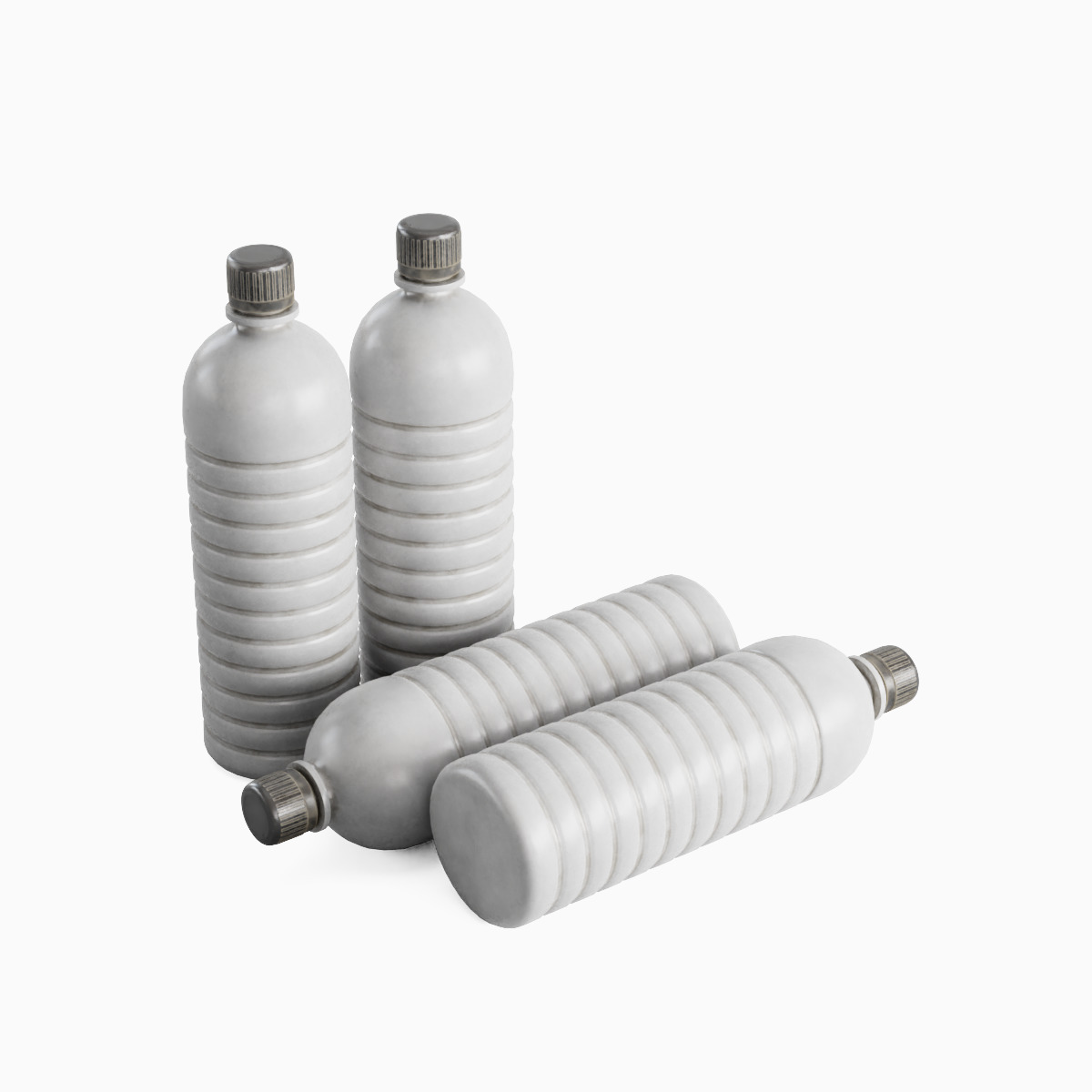 Plastic Bottle Set Low-poly 3D model_28