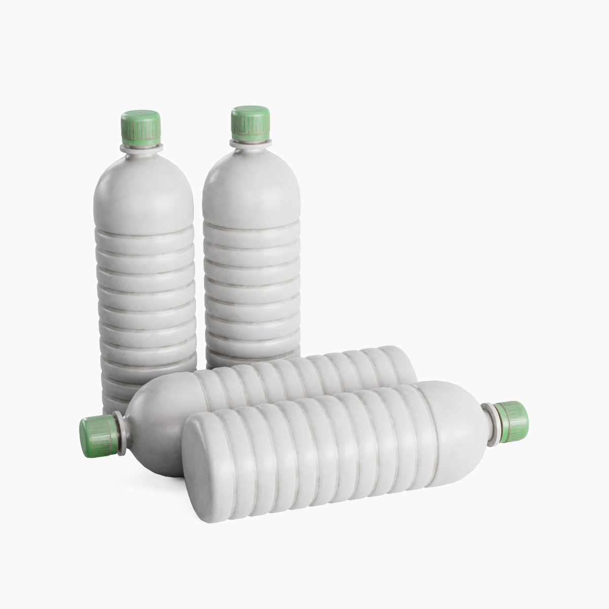 Plastic Bottle Set Low-poly 3D model_9