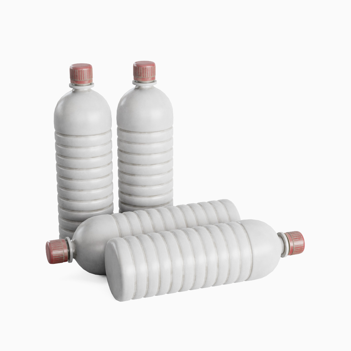 Plastic Bottle Set Low-poly 3D model_21