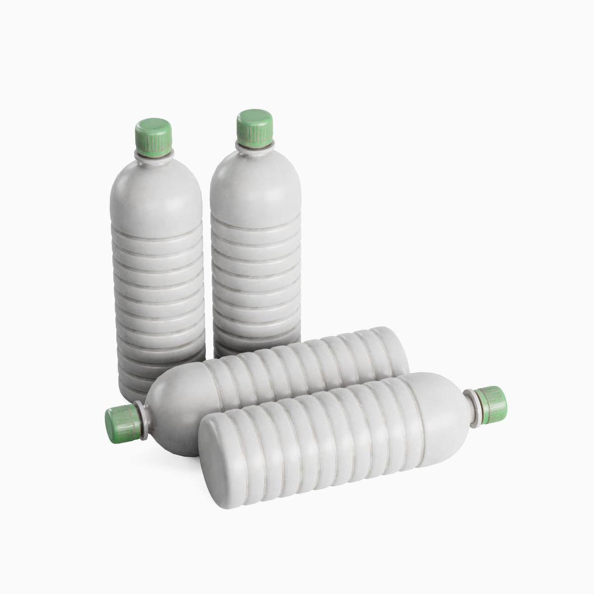 Plastic Bottle Set Low-poly 3D model_12