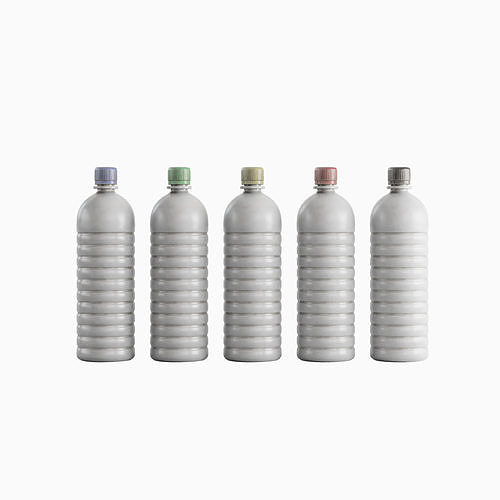 Plastic Bottle Set Low-poly 3D model