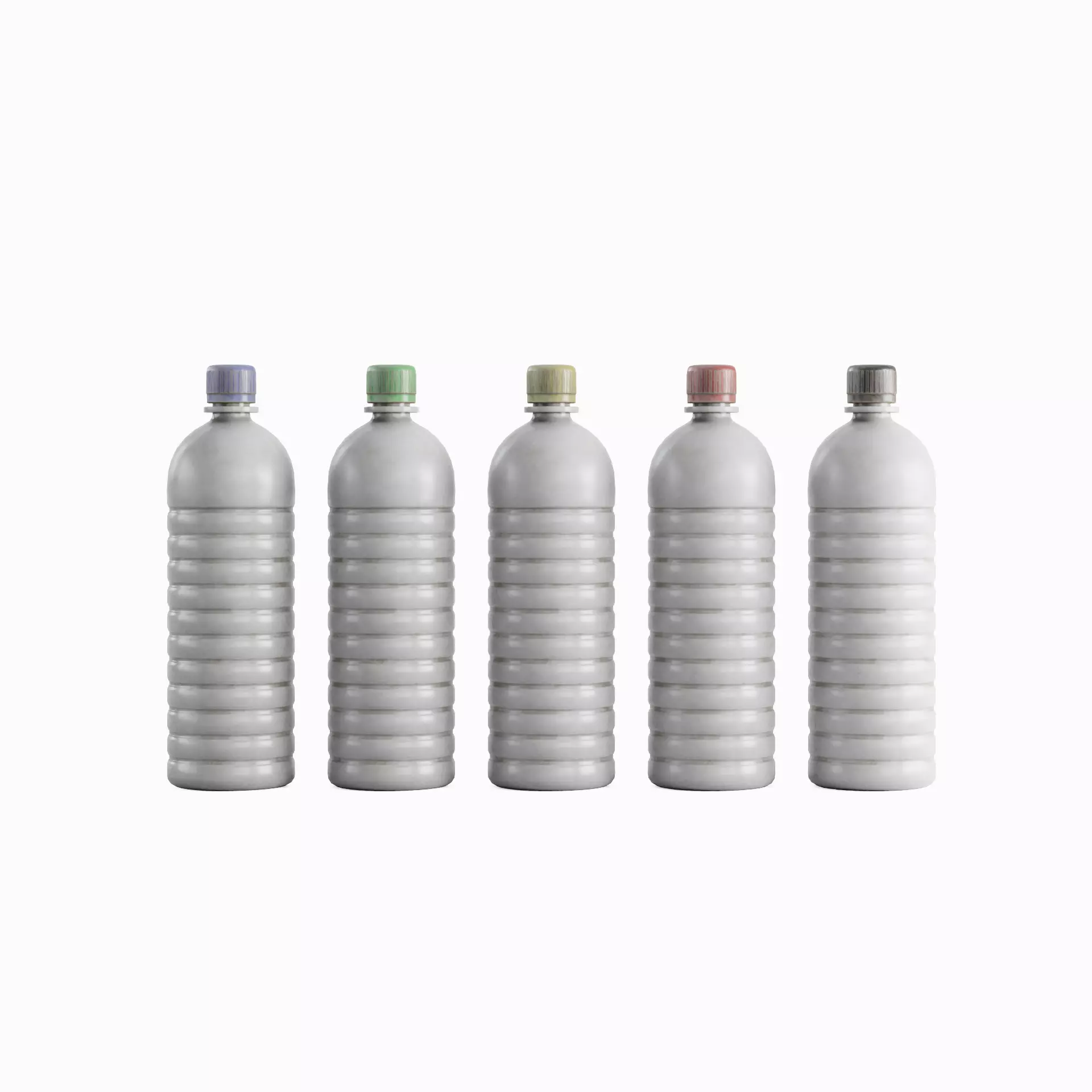 Plastic Bottle Set Low-poly 3D model_0