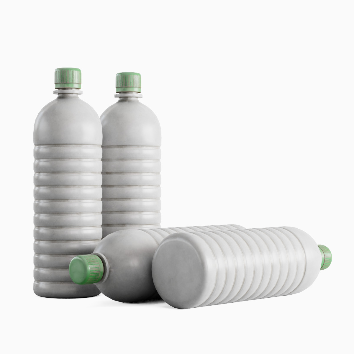 Plastic Bottle Set Low-poly 3D model_7