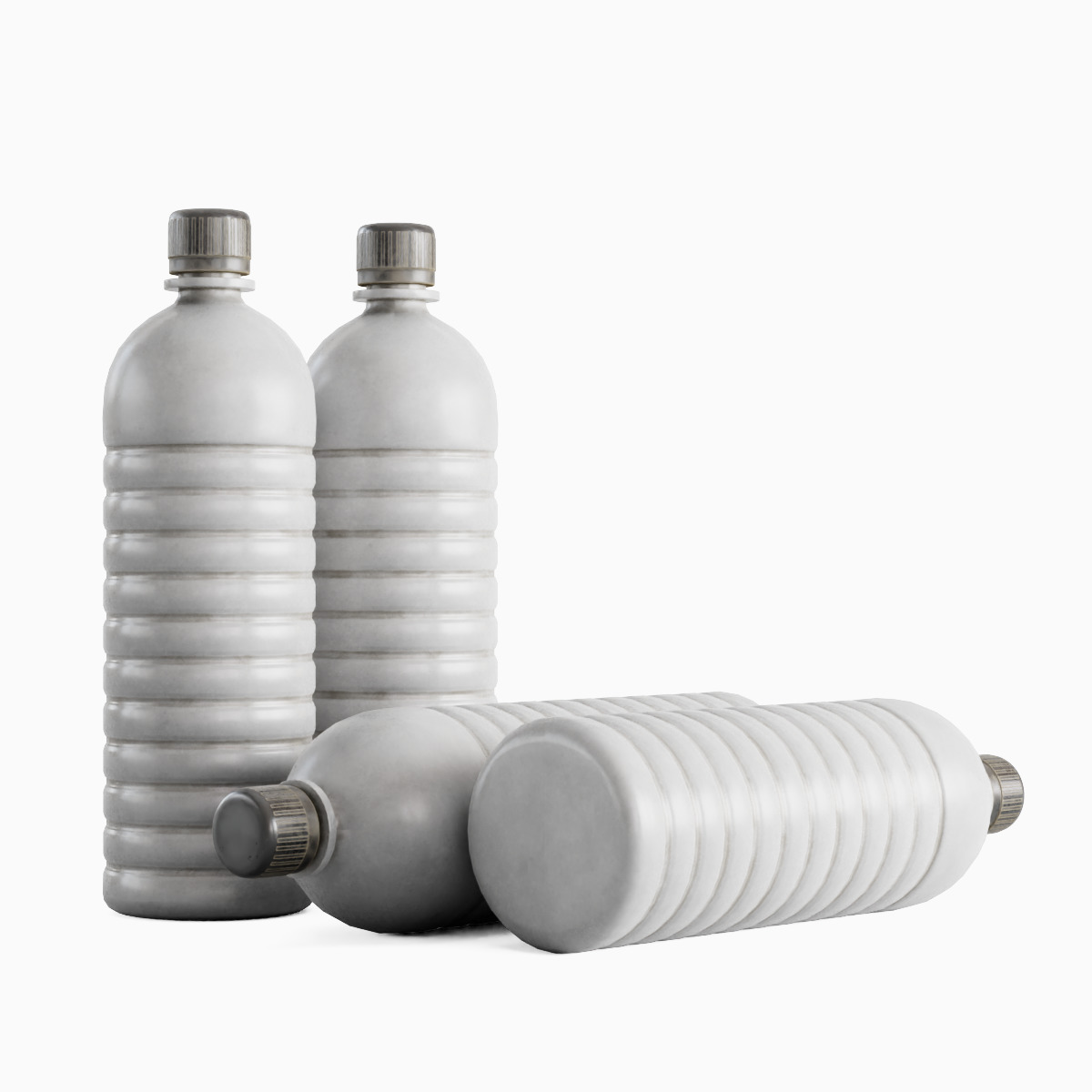 Plastic Bottle Set Low-poly 3D model_25