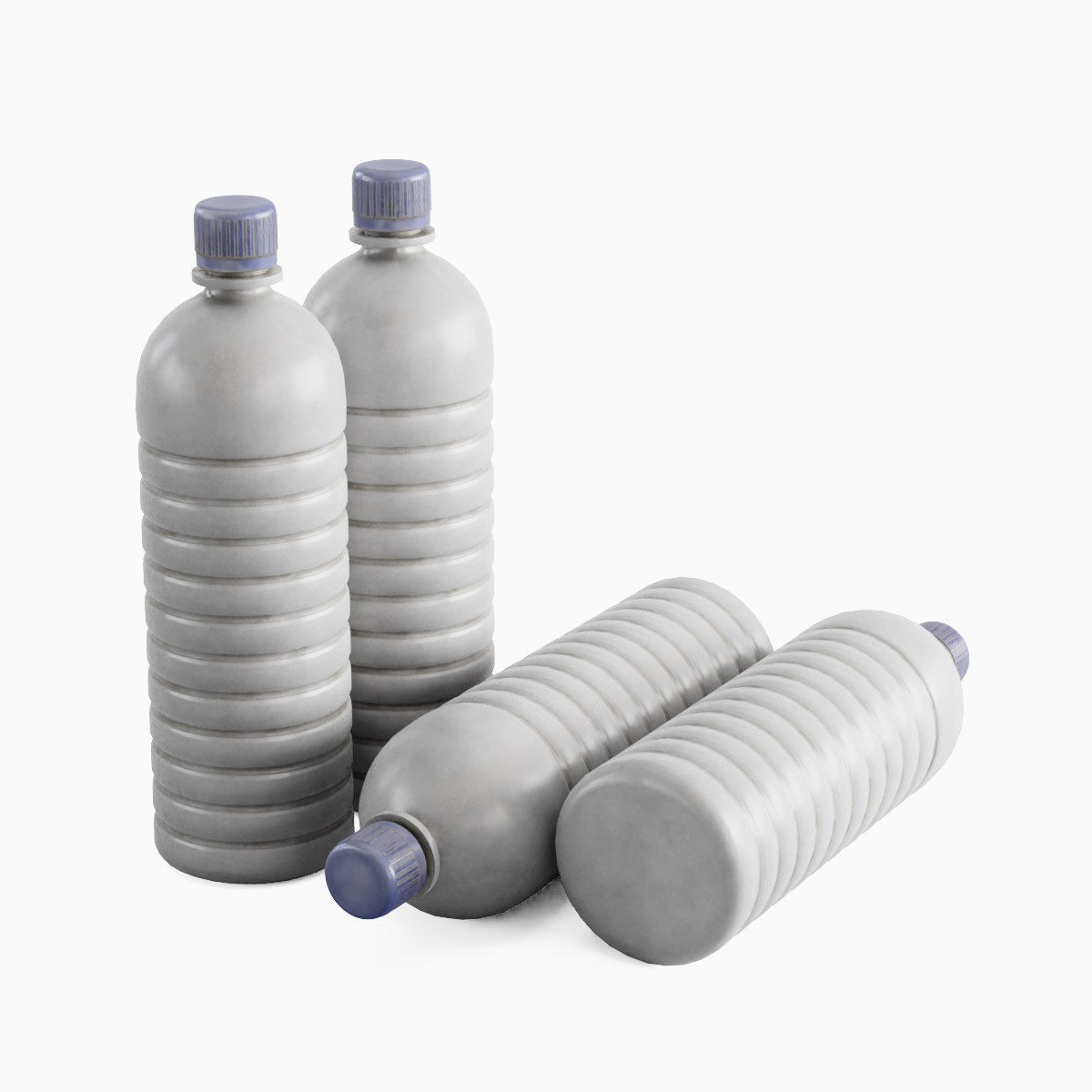 Plastic Bottle Set Low-poly 3D model_2