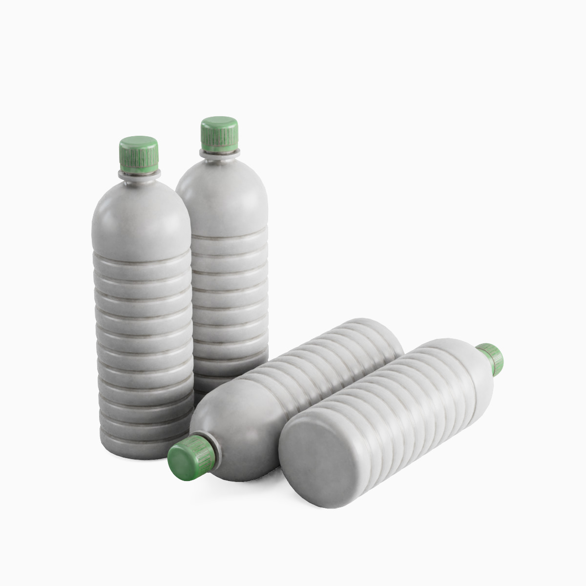 Plastic Bottle Set Low-poly 3D model_11