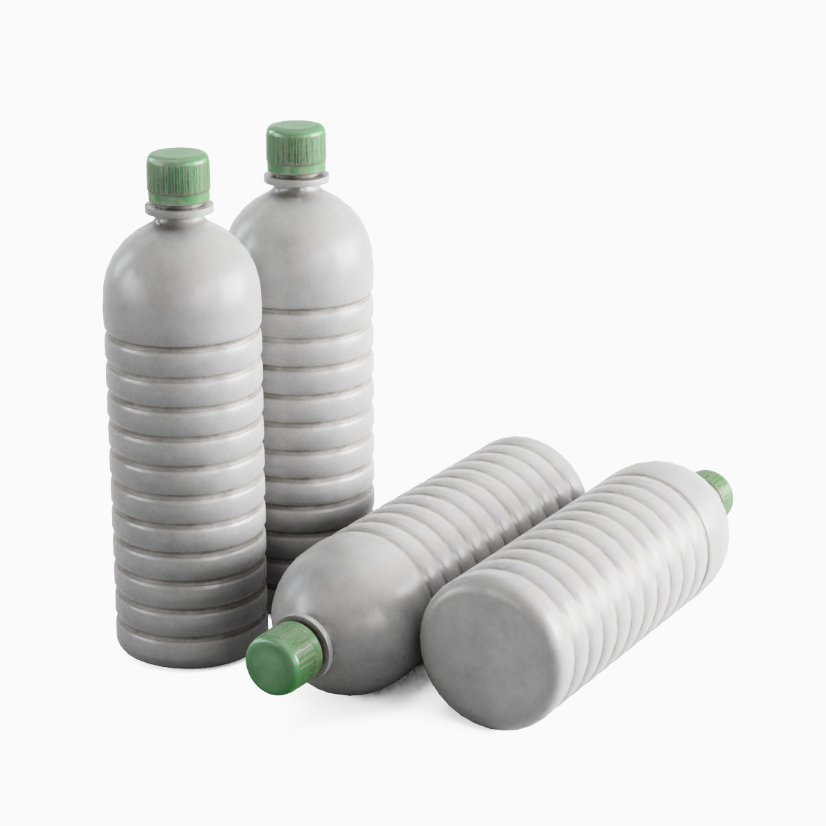 Plastic Bottle Set Low-poly 3D model_8