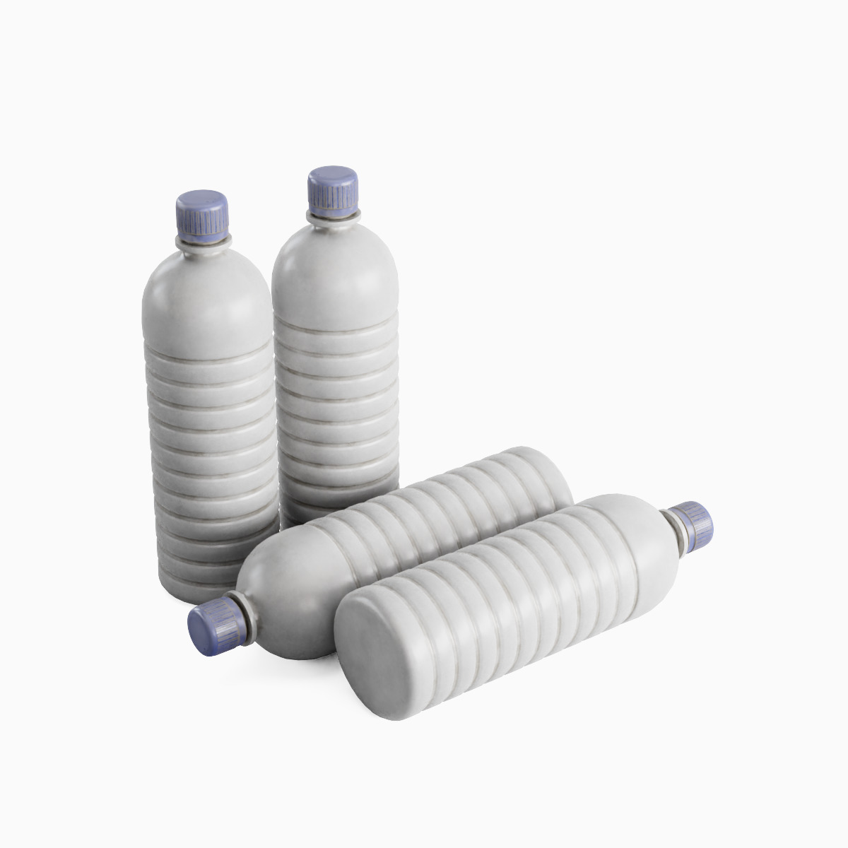 Plastic Bottle Set Low-poly 3D model_4