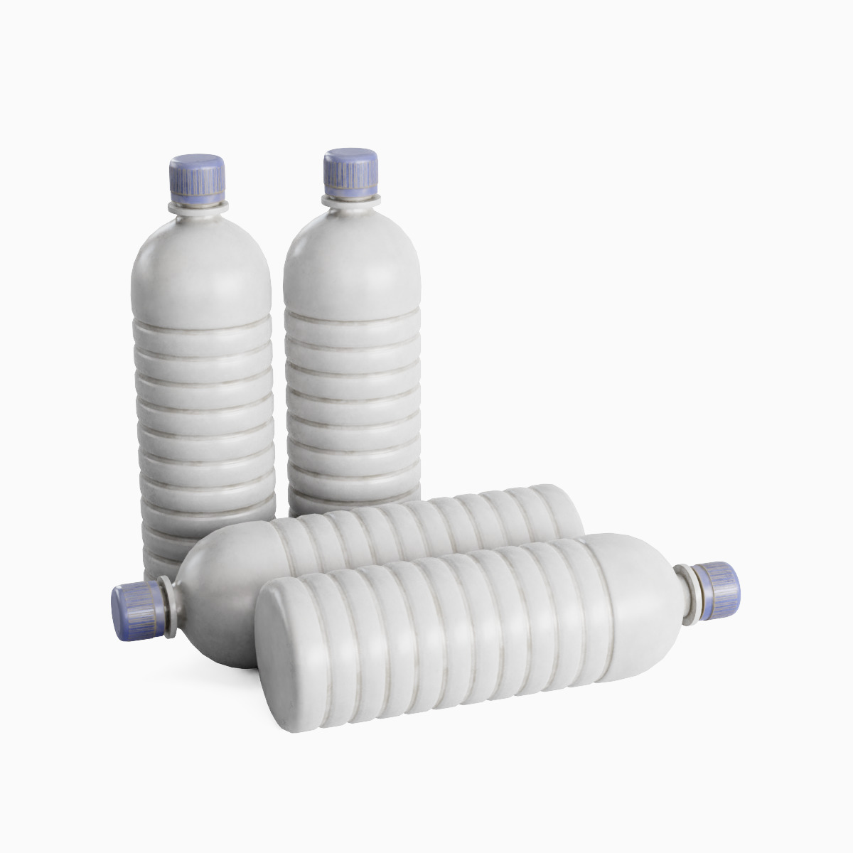Plastic Bottle Set Low-poly 3D model_3