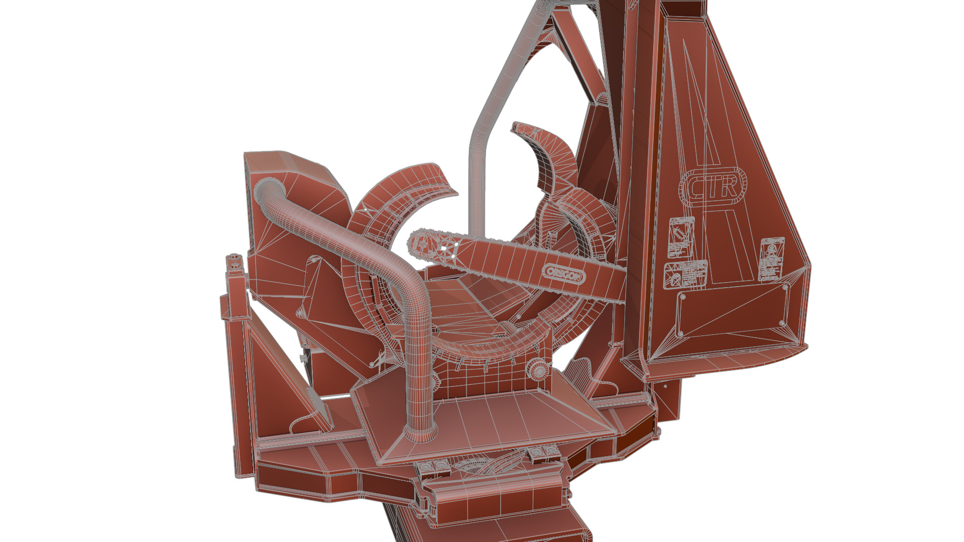 CTR 426 Pull-Through Delimber Trailer-Mounted Low-poly 3D model_17