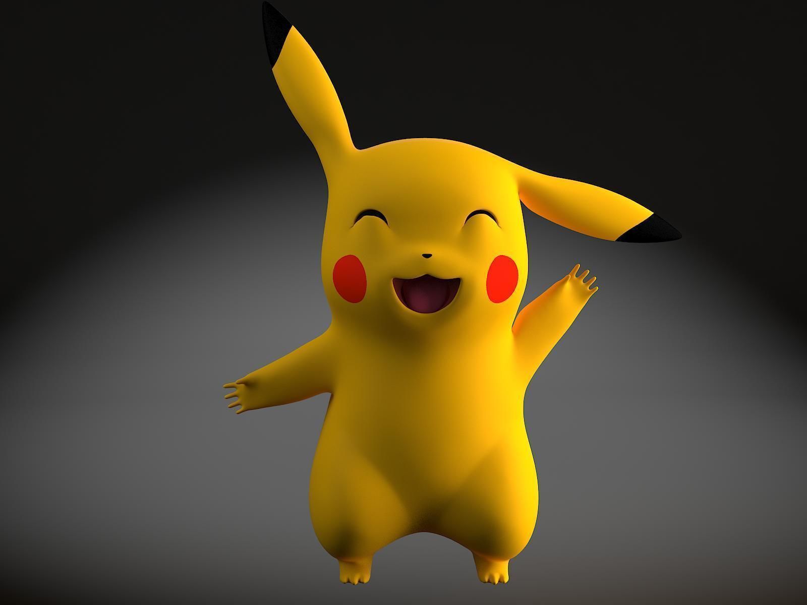 Pikachu Pokemon rigged Low-poly 3D model_2