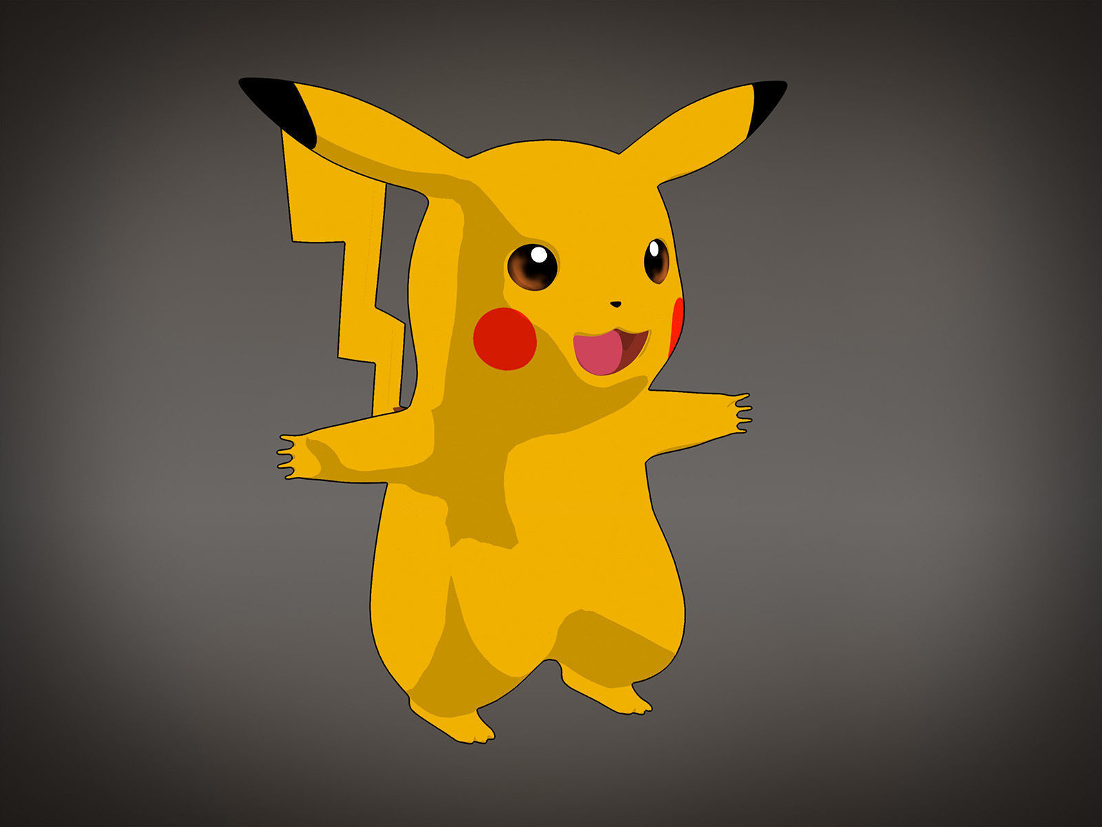 Pikachu Pokemon rigged Low-poly 3D model_16