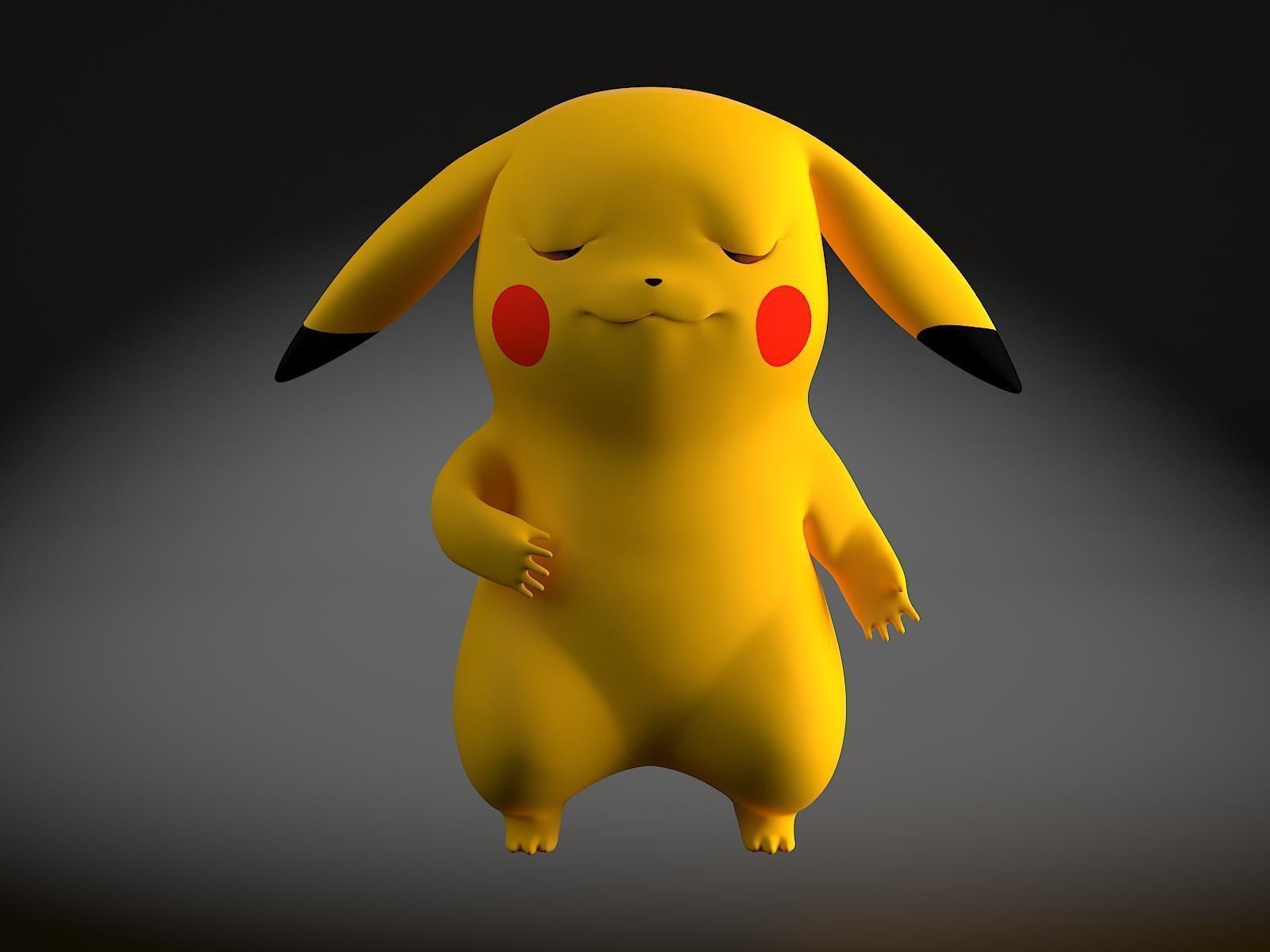 Pikachu Pokemon rigged Low-poly 3D model_1