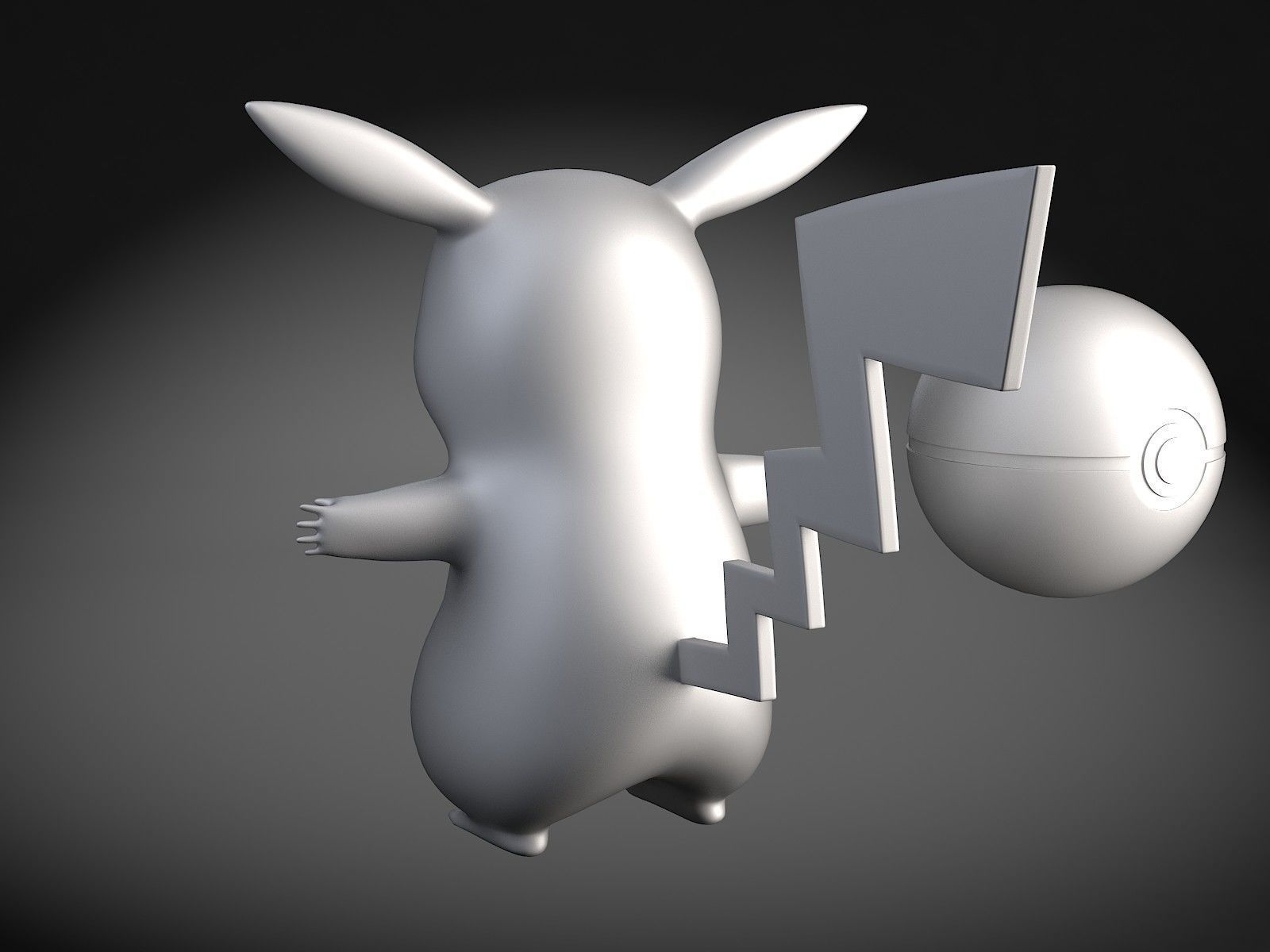 Pikachu Pokemon rigged Low-poly 3D model_10
