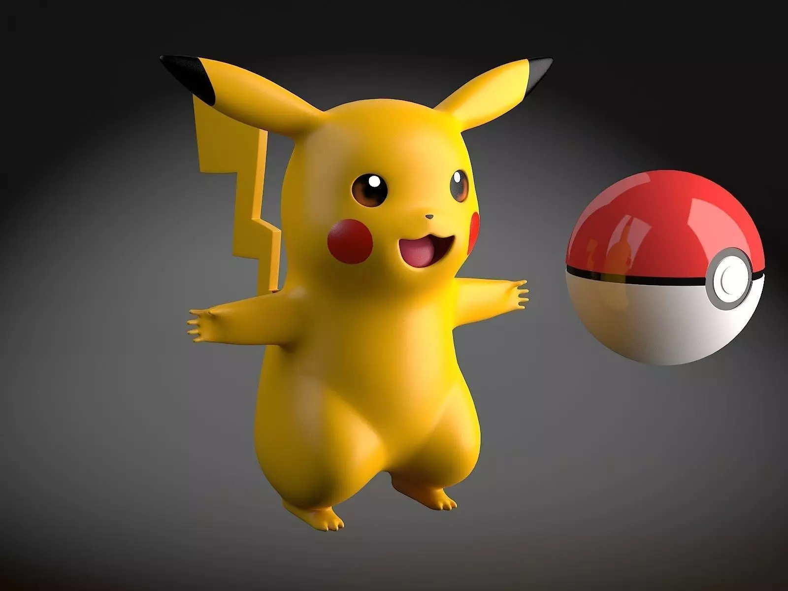 Pikachu Pokemon rigged Low-poly 3D model_0