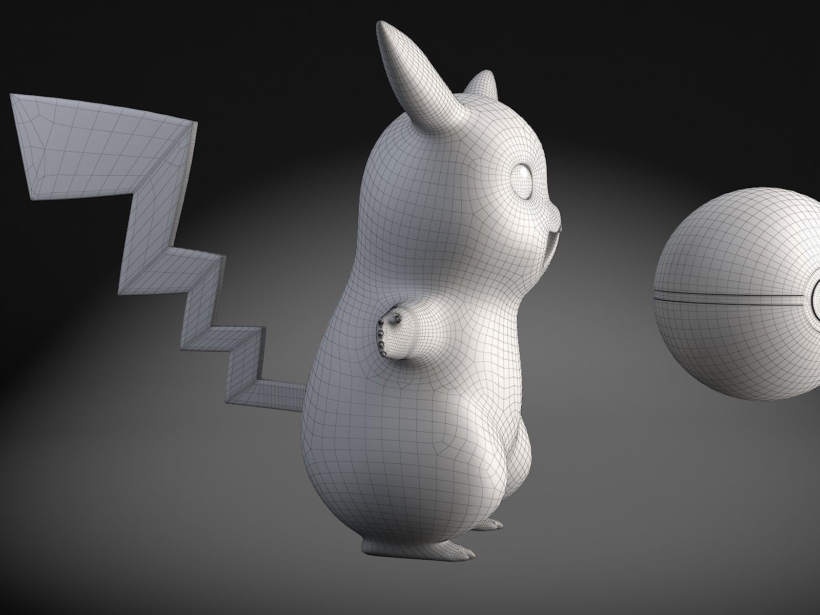 Pikachu Pokemon rigged Low-poly 3D model_20