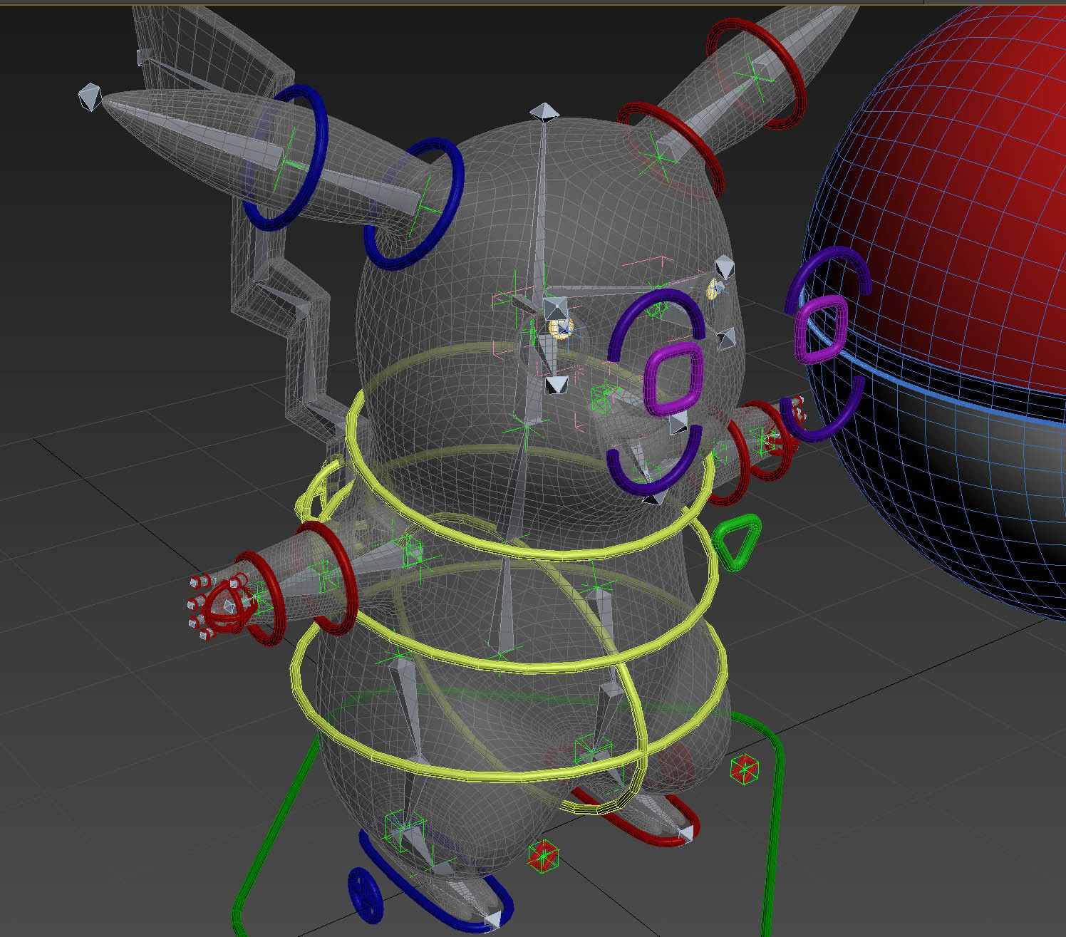 Pikachu Pokemon rigged Low-poly 3D model_23