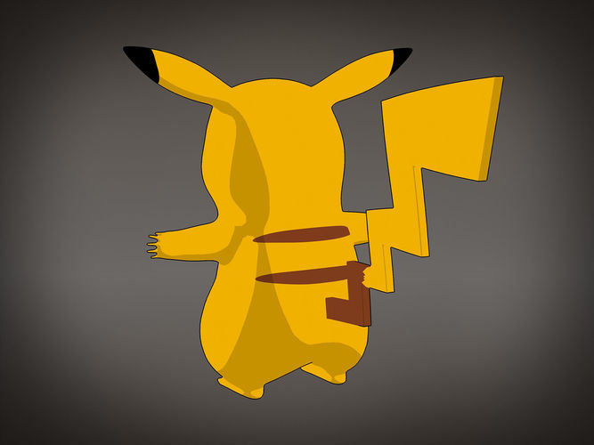 Pikachu Pokemon rigged Low-poly 3D model_13