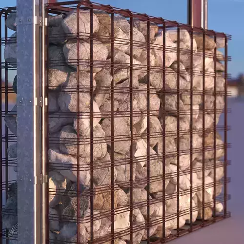 Gabion mockup of logo display 3D model