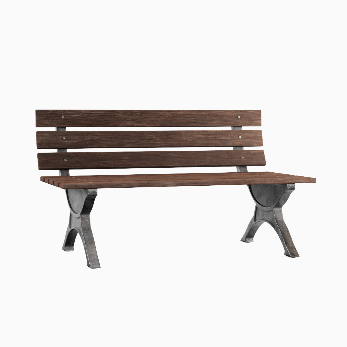 Stylized Outdoor Bench Set 3D model_7