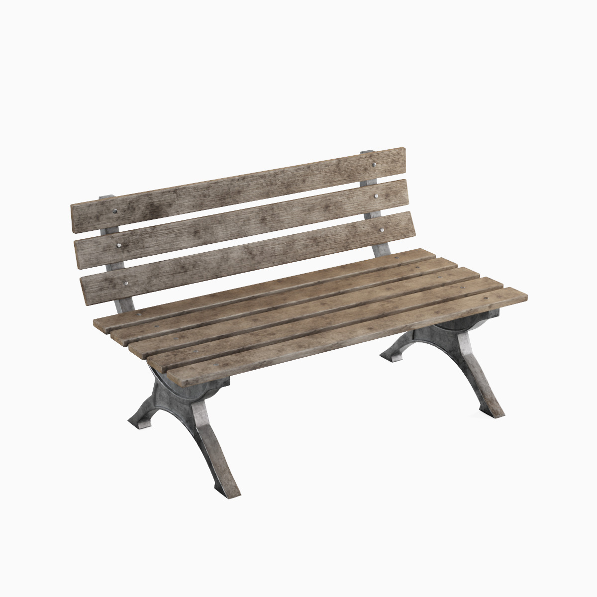Stylized Outdoor Bench Set 3D model_4