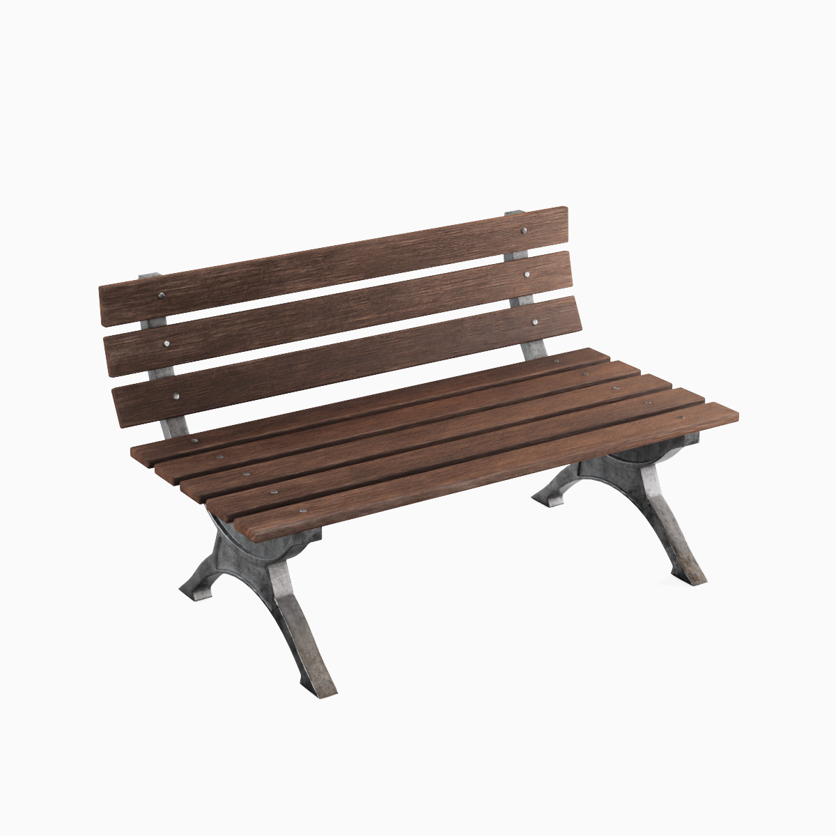 Stylized Outdoor Bench Set 3D model_10