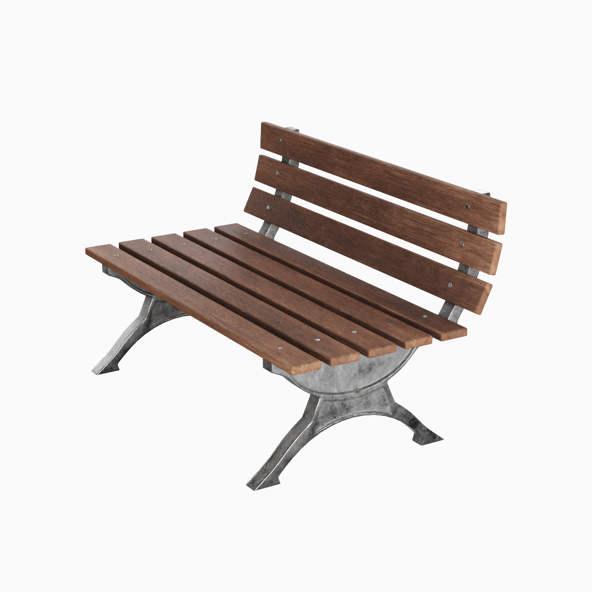 Stylized Outdoor Bench Set 3D model_12
