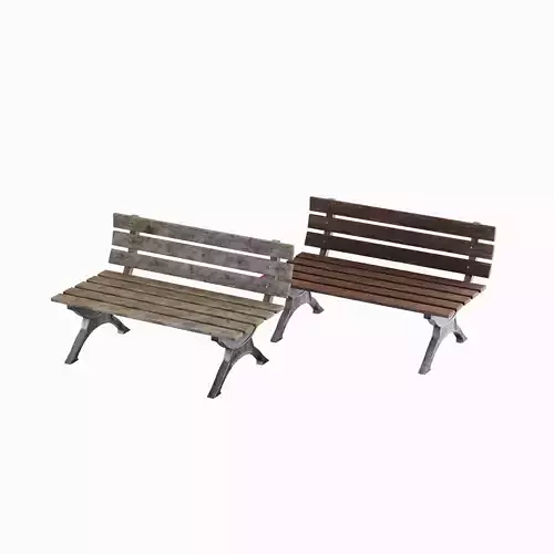 Stylized Outdoor Bench Set 3D model