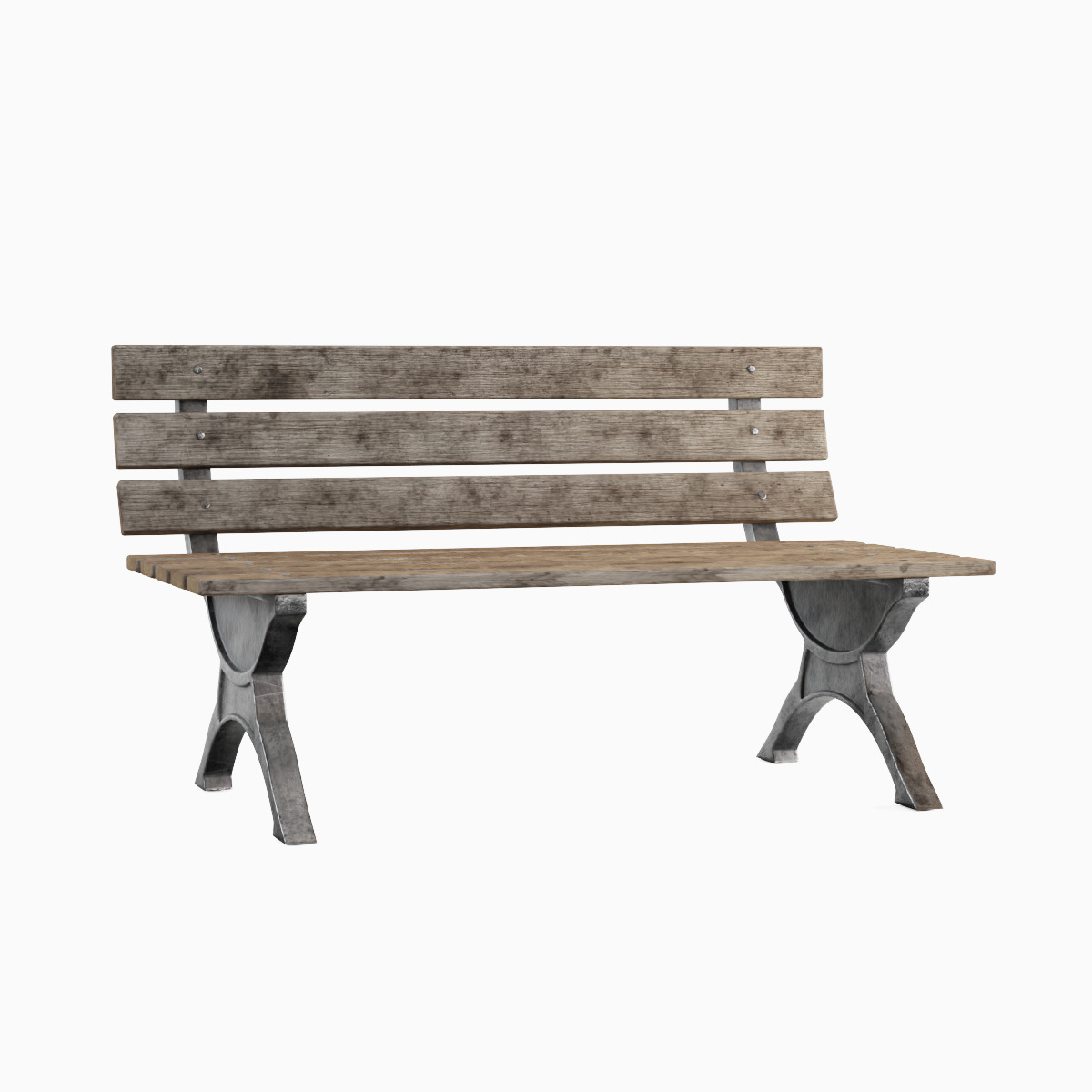 Stylized Outdoor Bench Set 3D model_1